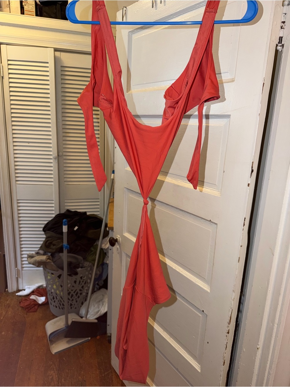 aerie Coral-Tone Knotted One-Piece Swimsuit